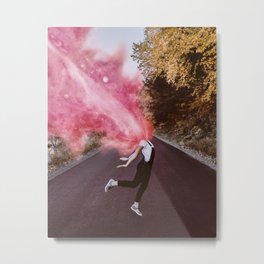 Mind Blown Metal Print | Road, Digital, Girljumping, Stars, Leap, Graphicdesign, Space, Photomanipulation, Outsidethebox, Creative 