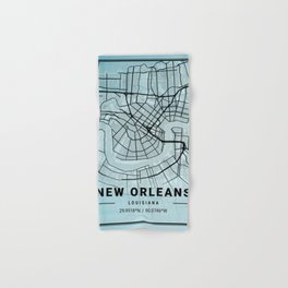 New Orleans - Louisiana Aquarius Watercolor Map Hand & Bath Towel