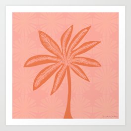 mod palms, pink Art Print