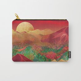 "Tropical golden sunset over fantasy pink forest" Carry-All Pouch