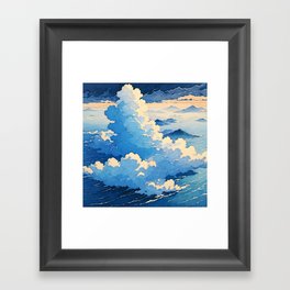 Breathing Below - A Contemporary Ukiyo-e Nature Landscape Framed Art Print