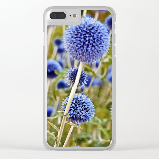 BLUE WILD THISTLE Clear iPhone Case