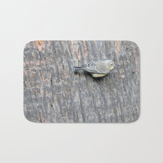 TEXTURES -- Warbler on Palm Bark Bath Mat