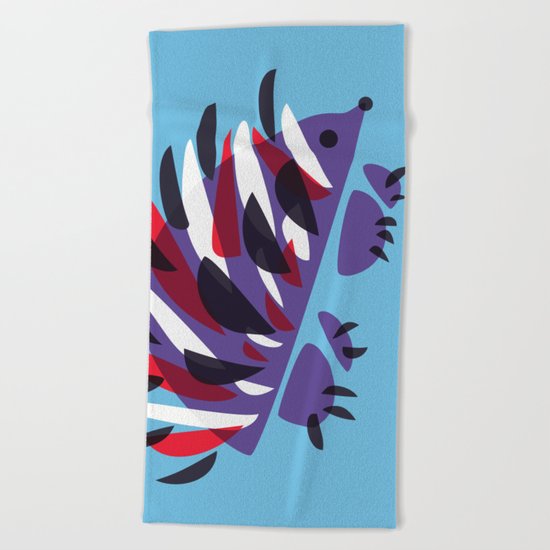Colorful Abstract Hedgehog Beach Towel