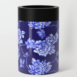 Chinoiserie Foral Navy Can Cooler