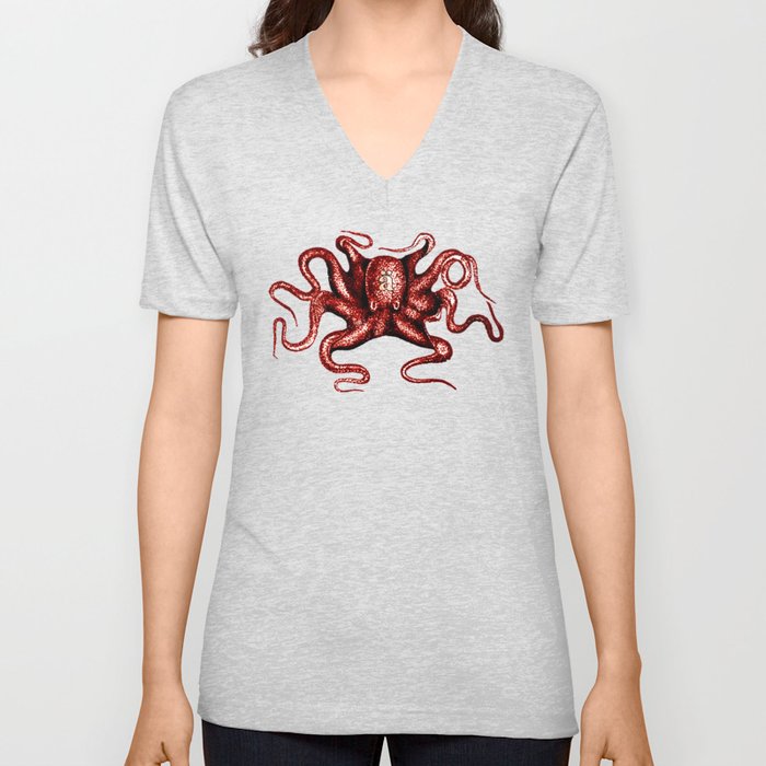 ä Octopus  V Neck T Shirt