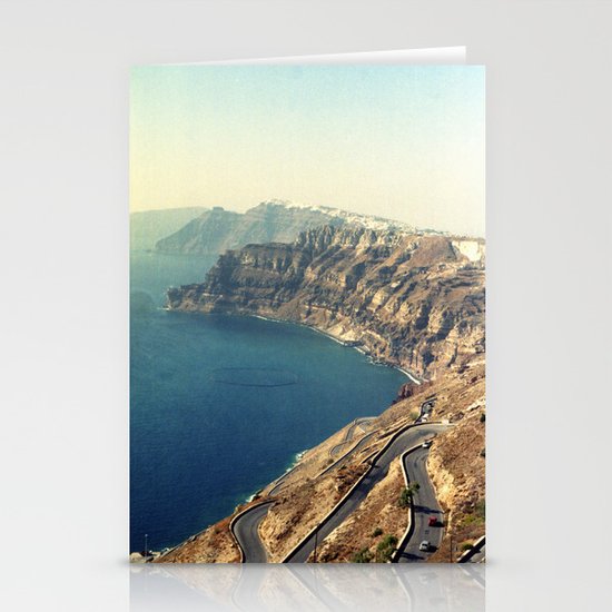 The insane roads of Santorini Stationery Cards