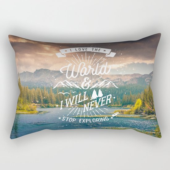 Inspirational Quote and Mountains III Rectangular Pillow