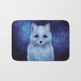 Arctic Fox Bath Mat | Kawaii, Cute, Starrynight, Snow, Painting, Stars, Fox, Winter, Pet, Christmas 