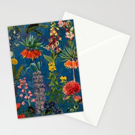 Vintage & Shabby Chic - Blue Midnight Spring Botancial Flower Garden Stationery Card