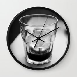 Timeless | Modern abstract black white coffee ice photography Wall Clock
