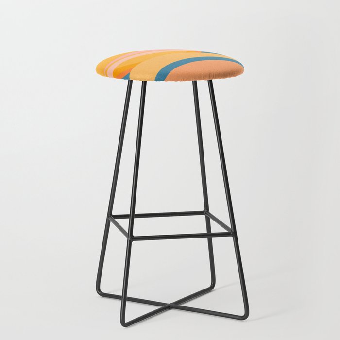 SunSeeker - Tropical Colourful Minimalistic Retro Art Pattern Design Bar Stool