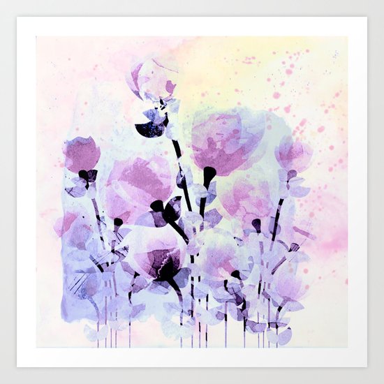 soft pink and purple bouquet Art Print