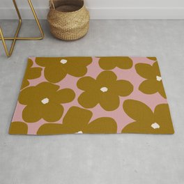 Eclectic Flowers on Pink Area & Throw Rug