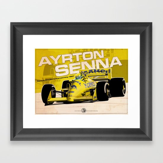 Ayrton Senna - F1 1987 Framed Art Print