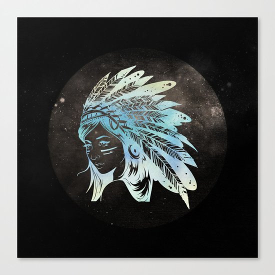 Moon Child Goddess Bohemian Girl Canvas Print