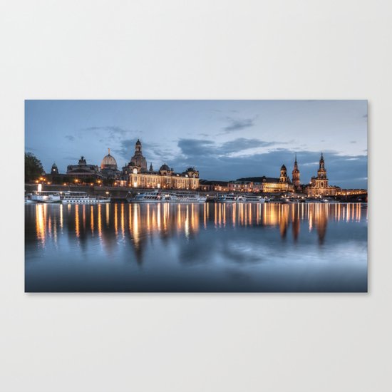 Dresden skyline, City, Germany, Cityscape blue hour Canvas Print