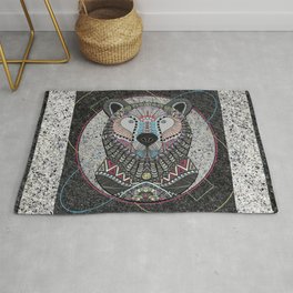 Neon Tribal Bear Area & Throw Rug