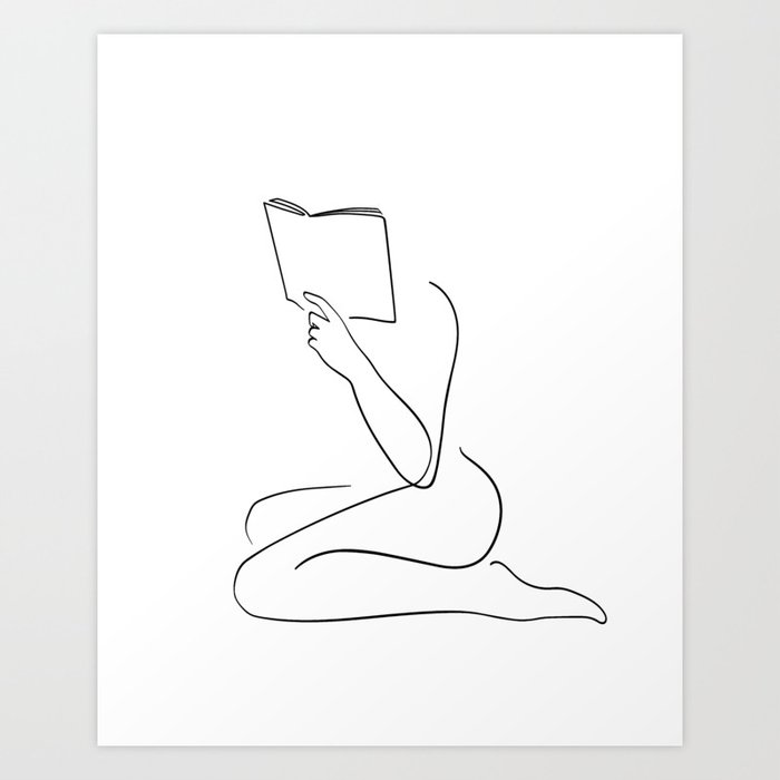 Reading Naked n.4 Art Print