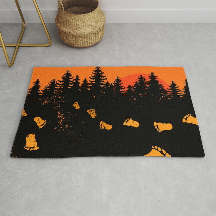 Bigfoot Tracks At Sunset Rug