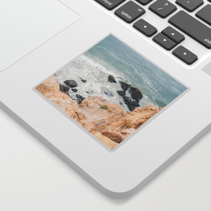 Malibu Coast - Rocks and Cliff at the Pacific Ocean - Waves Nature Photo Sticker