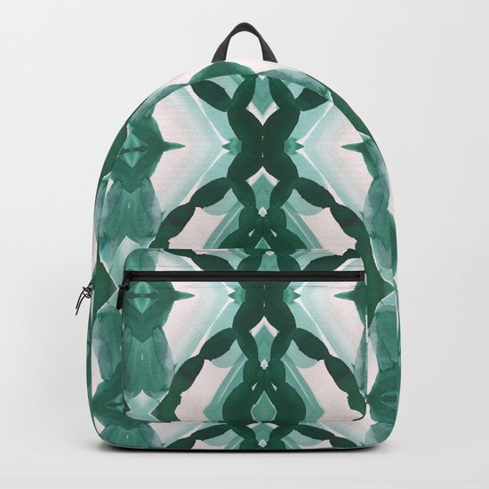 Watercolor Green Tile 1 Backpack