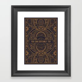 Steampunk You Can Certainly Try D20 Dice Tabletop RPG Gaming  Framed Art Print