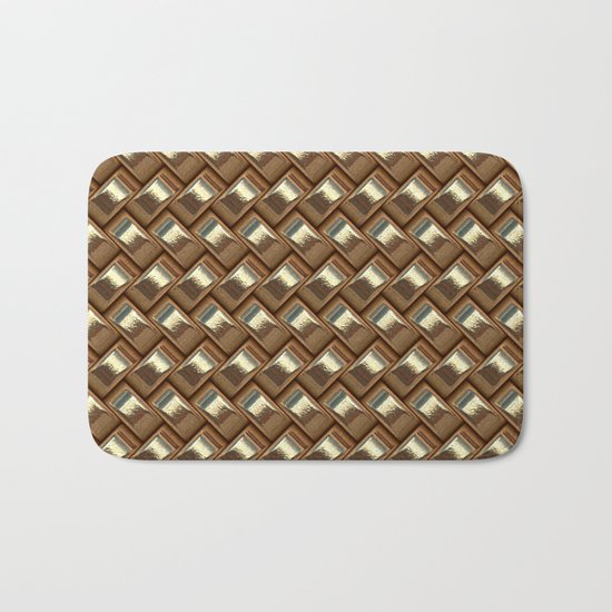 shiny elegant gold weave texture Bath Mat