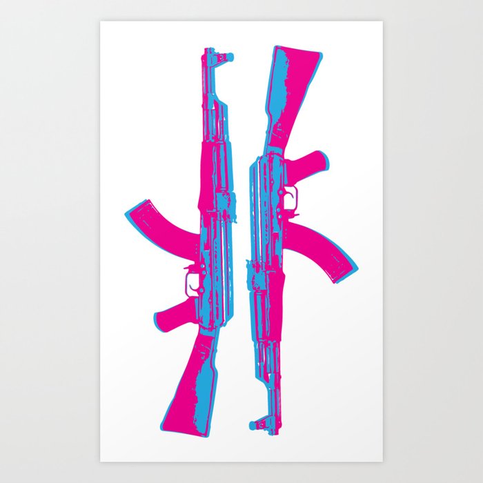 Neon AK-47 Art Print