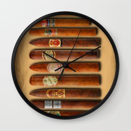 Cigar Sampler Painting Cigars Wall Clock