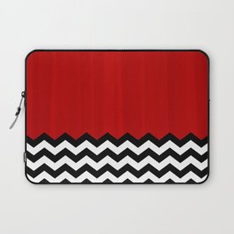 Red Black White Chevron Room w/ Curtains Laptop Sleeve