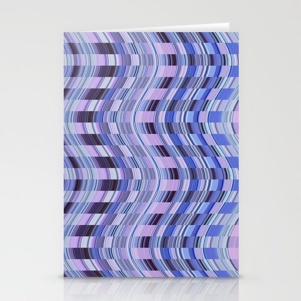 Purple And Pink Checked Wavy Pattern Stationery Cards