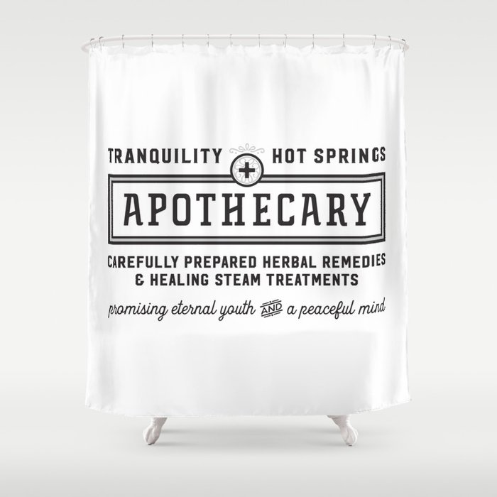 Tranquility Hot Springs Apothecary Shower Curtain By