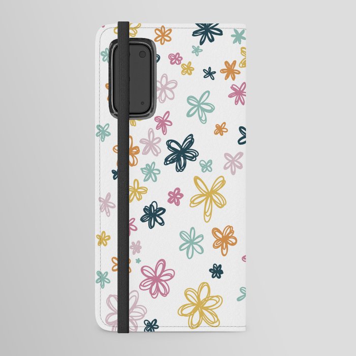 Flower Doodles Pattern Android Wallet Case