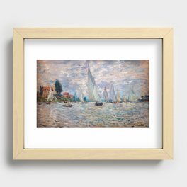 Claude Monet - Boats Regatta at Argenteuil Recessed Framed Print