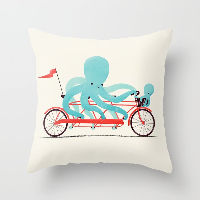 My Red Bike Throw Pillow