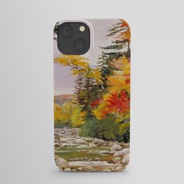 Autumn tints & foliage in the White Mountains, New Hampshire landscape nature painting by Marianne North iPhone Case