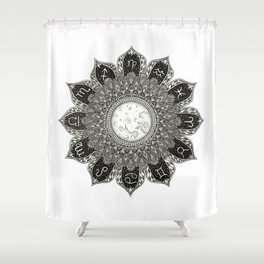 Astrology Signs Mandala Shower Curtain