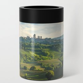 Panoramic view of San Gimignano and countryside landscape. Tuscany Can Cooler
