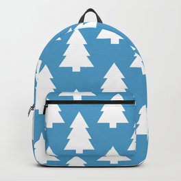Christmas Tree Pattern in Blue and White Backpack