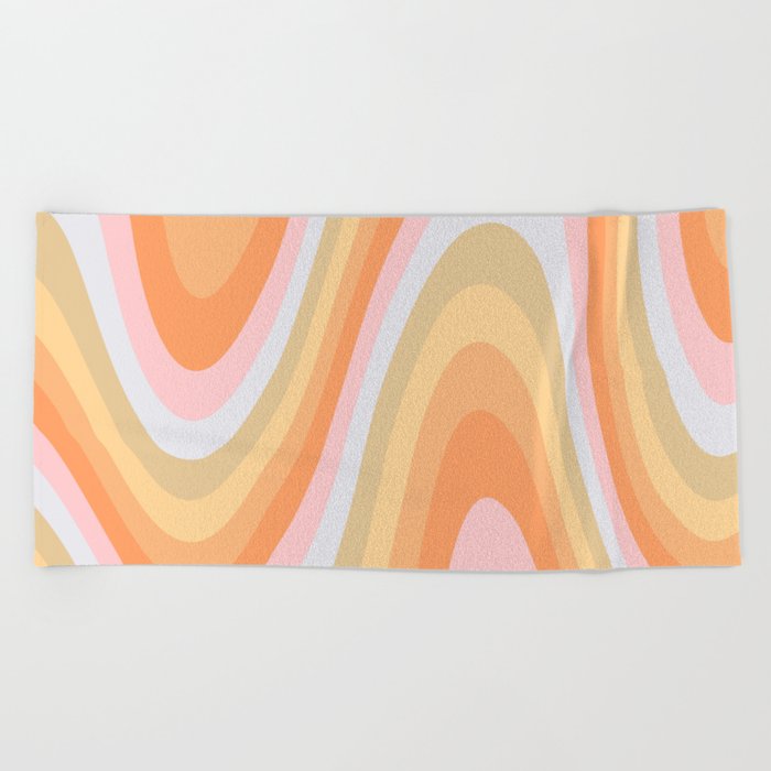 Wavy 70s Art Beach Towel