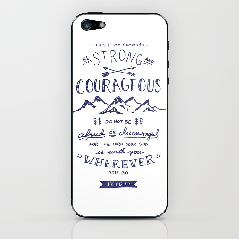 Joshua 1 9 Navy Iphone Skin By Ksmdesignphotography Society6