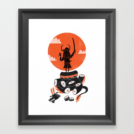Samurai Sushi Framed Art Print
