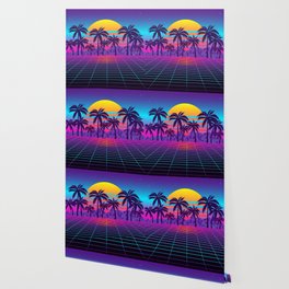 Solemn Retrowave Sunset Wallpaper
