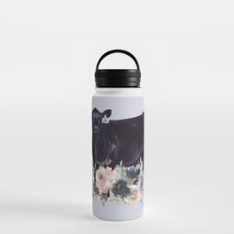 Angus Heifer with Lavender Floral  Water Bottle