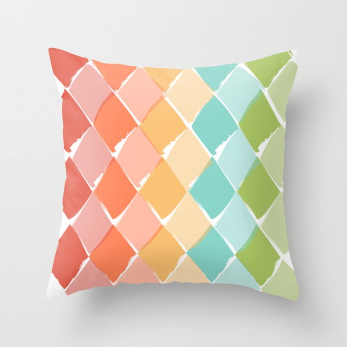 Vibrant summer pattern Throw Pillow