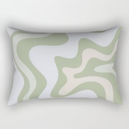 Liquid Swirl Contemporary Abstract Pattern in Light Sage Green Rectangular Pillow