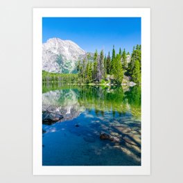 Grand Teton Mountains Lake Landscape Print Art Print
