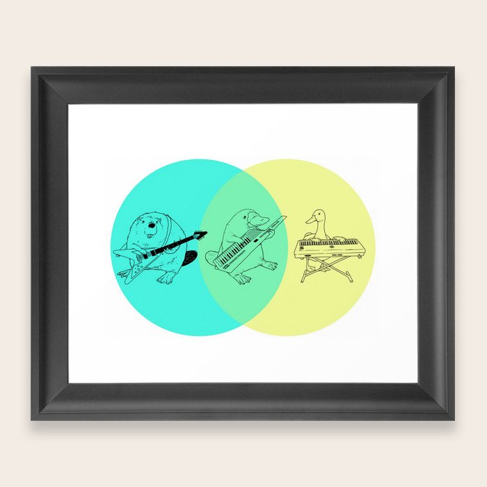 Keytar Platypus Venn Diagram Framed Art Print By Guy Blank Society6