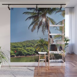 Palm Tree With a Clear Blue Sky Wall Mural